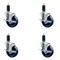 Service Caster 4'' SS Solid Poly Swivel 1-1/4'' Expanding Stem Caster Set with Brake, 4PK SCC-SSEX20S414-SPUS-TLB-114-4 - alternate 1